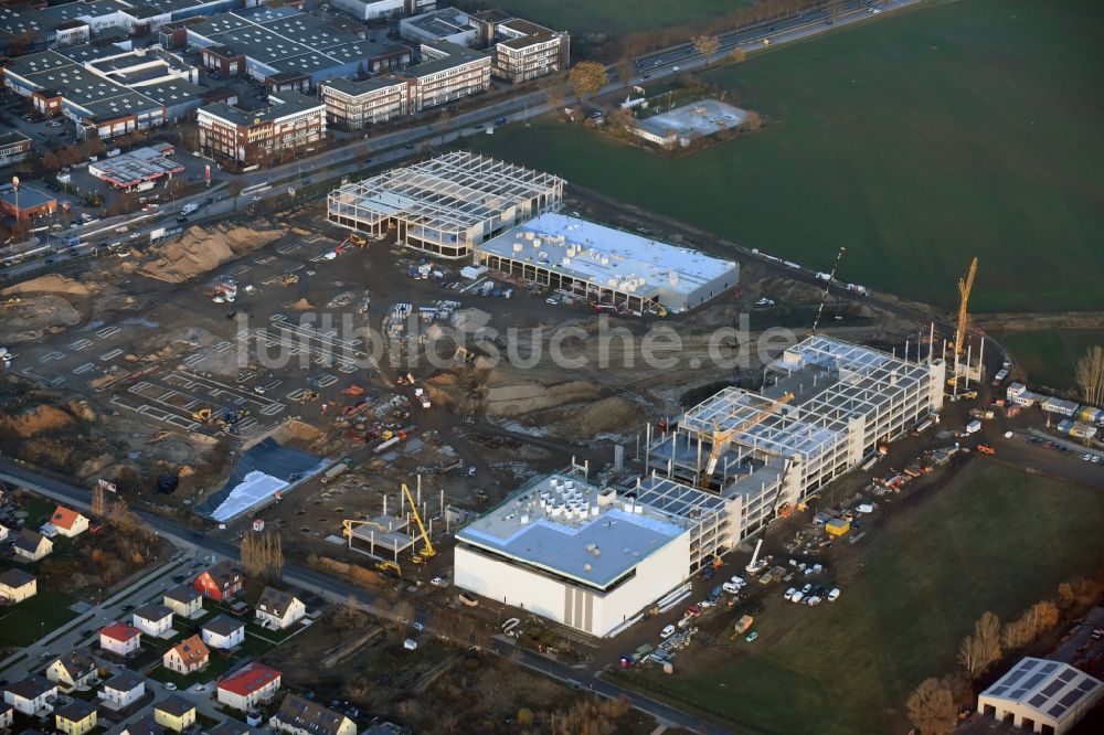 Luftaufnahme Berlin - Baustelle zum Neubau eines Möbelhauses der Porta-Gruppe in Mahlsdorf in Berlin