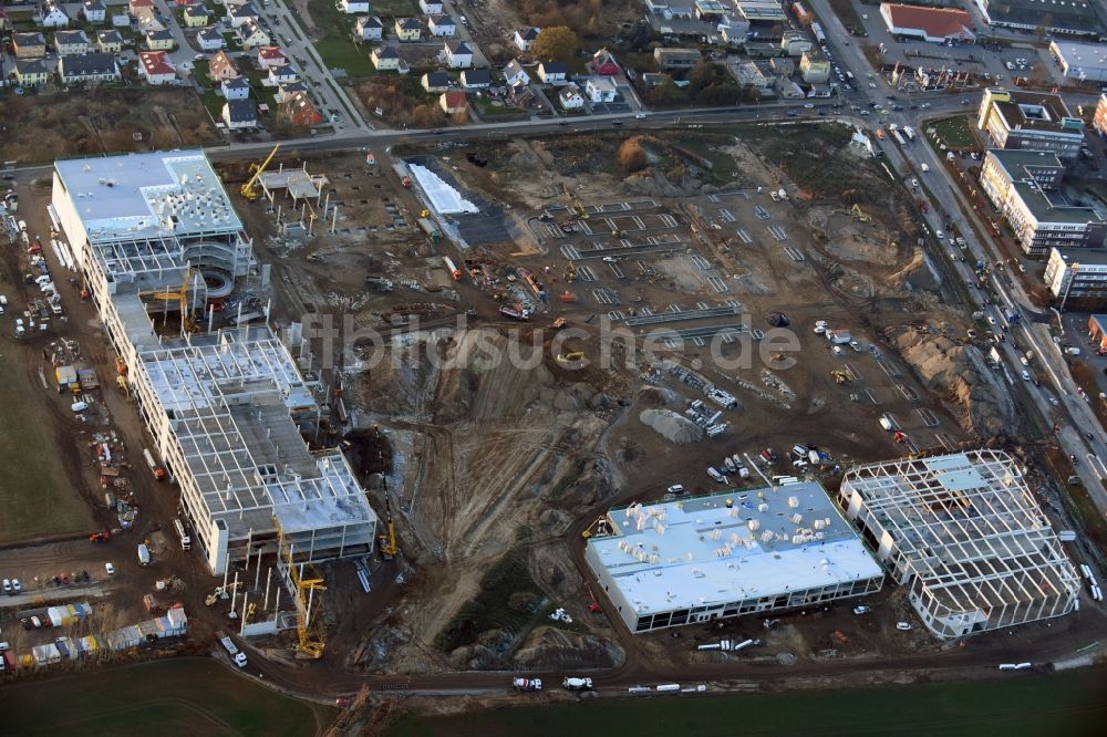 Luftaufnahme Berlin - Baustelle zum Neubau eines Möbelhauses der Porta-Gruppe in Mahlsdorf in Berlin