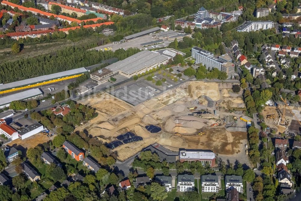 Luftbild Dortmund - Baustelle zum Neubau Mehrfamilienhaus in Dortmund im Bundesland Nordrhein-Westfalen, Deutschland