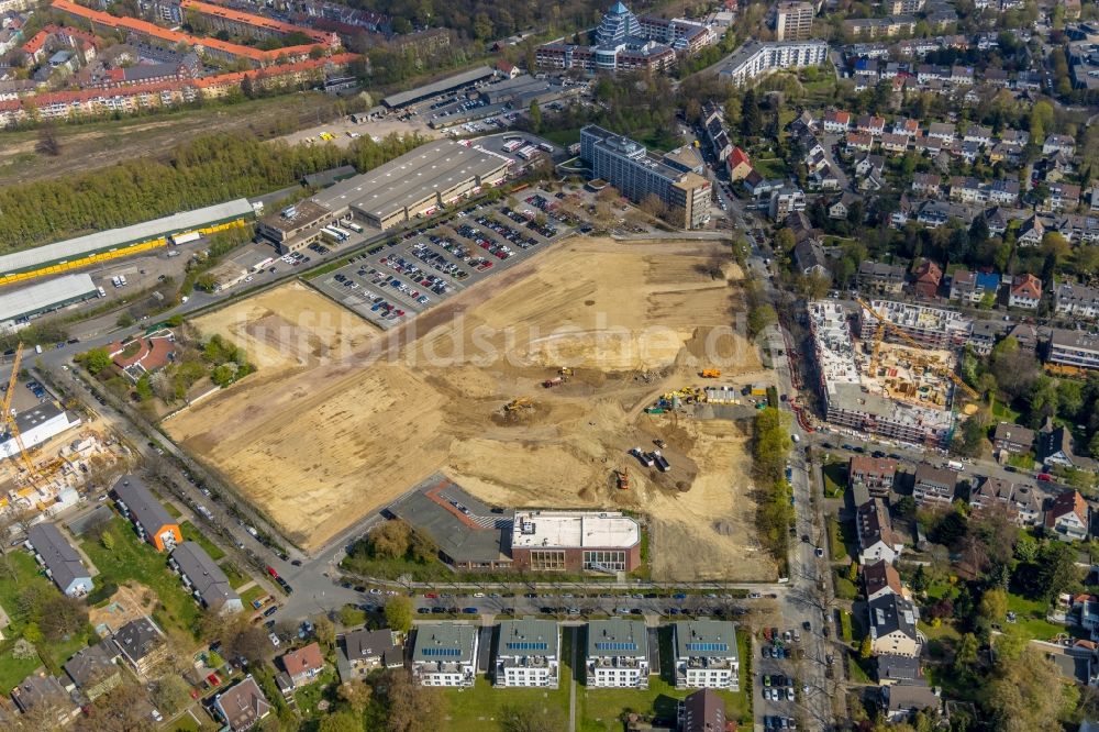 Luftbild Dortmund - Baustelle zum Neubau Mehrfamilienhaus in Dortmund im Bundesland Nordrhein-Westfalen, Deutschland