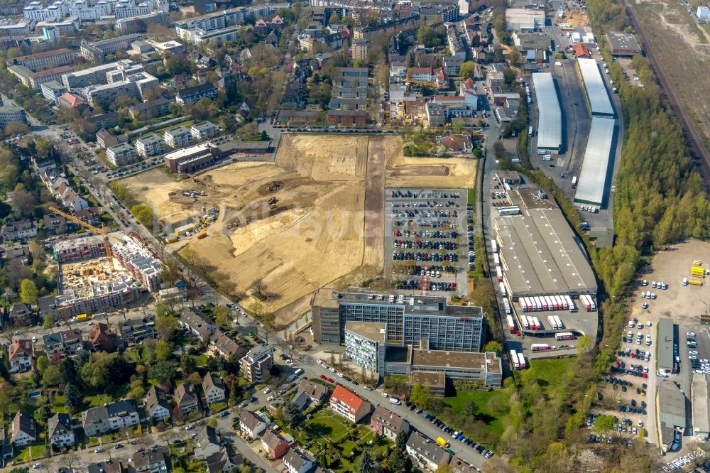 Luftbild Dortmund - Baustelle zum Neubau Mehrfamilienhaus in Dortmund im Bundesland Nordrhein-Westfalen, Deutschland