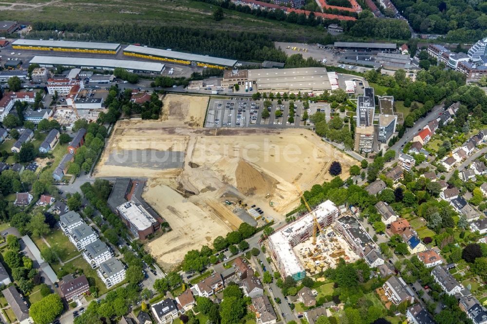 Luftbild Dortmund - Baustelle zum Neubau Mehrfamilienhaus in Dortmund im Bundesland Nordrhein-Westfalen, Deutschland