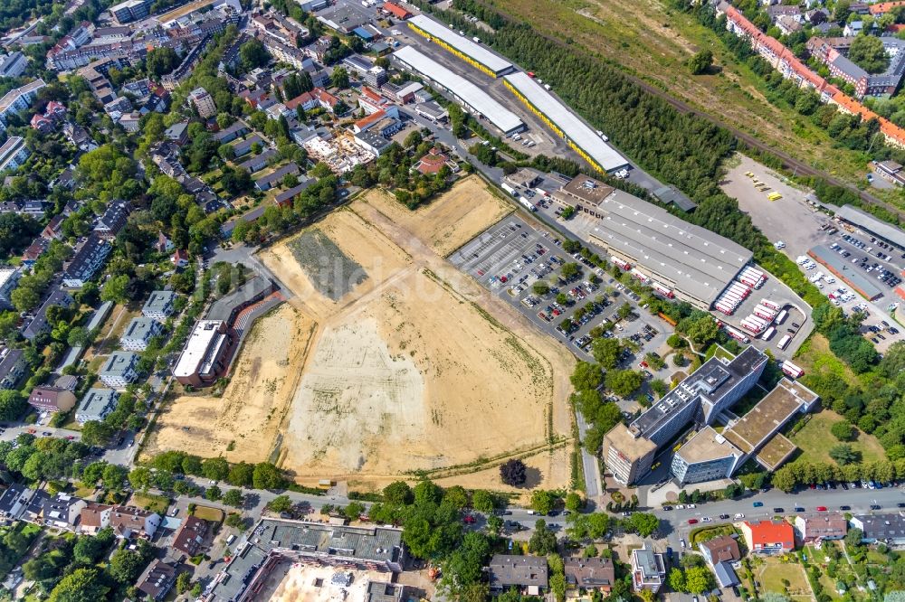 Luftbild Dortmund - Baustelle zum Neubau Mehrfamilienhaus in Dortmund im Bundesland Nordrhein-Westfalen, Deutschland