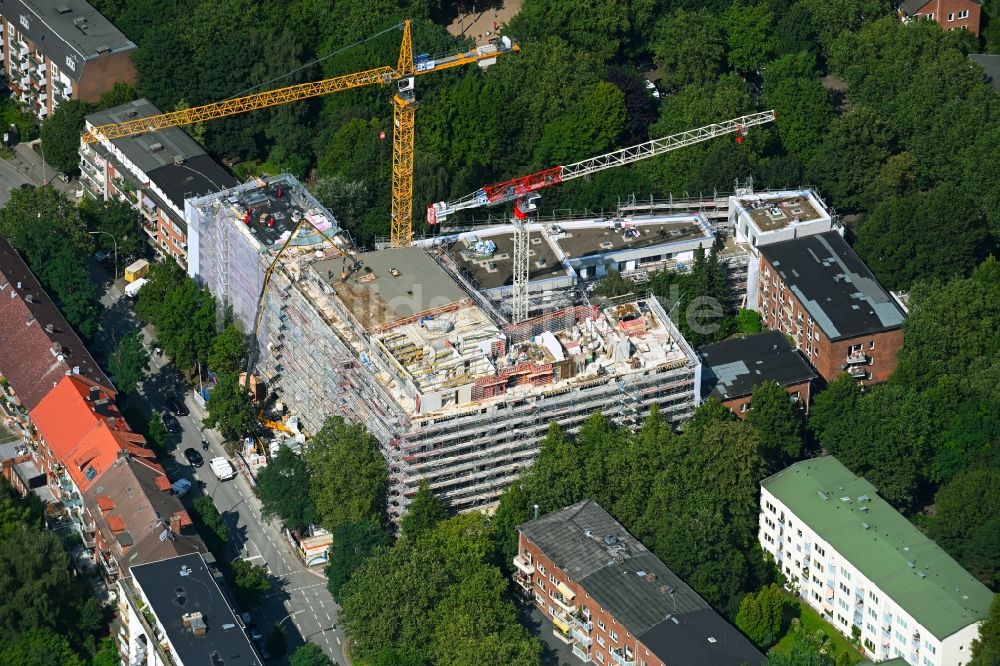 Luftbild Hamburg - Baustelle zum Neubau einer Mehrfamilienhaus-Wohnanlage AMANDA Hamburg am Schulterblatt Ecke Amandastraße in Hamburg, Deutschland