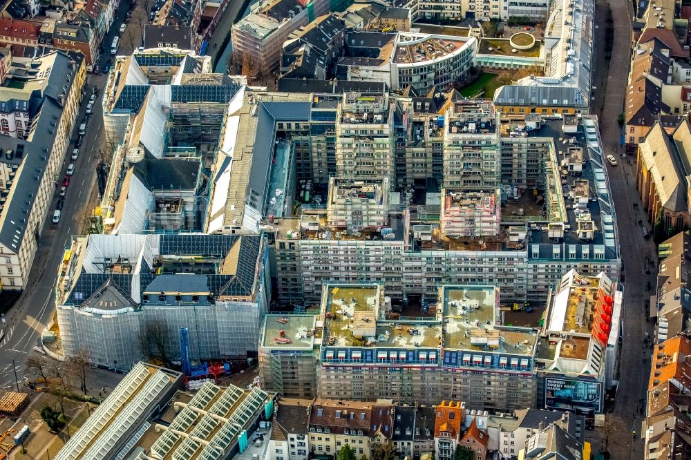 Luftbild Düsseldorf - Baustelle zum Neubau einer Mehrfamilienhaus-Wohnanlage Andreasquartier der Frankonia Eurobau Investment Hansaallee GmbH an der Mühlenstraße in Düsseldorf im Bundesland Nordrhein-Westfalen