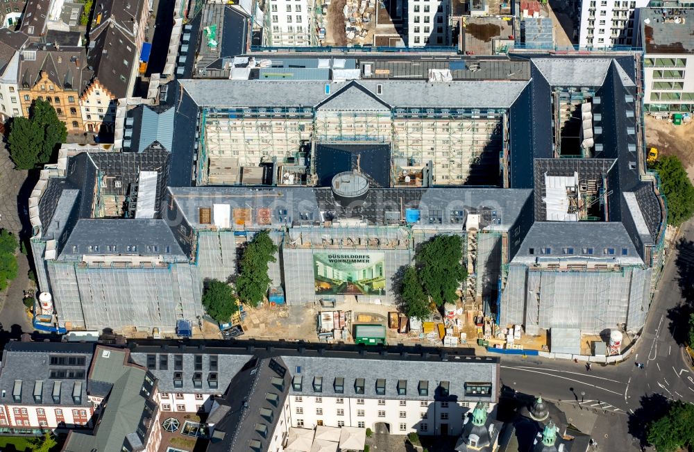 Düsseldorf aus der Vogelperspektive: Baustelle zum Neubau einer Mehrfamilienhaus-Wohnanlage Andreasquartier der Frankonia Eurobau Investment Hansaallee GmbH an der Mühlenstraße in Düsseldorf im Bundesland Nordrhein-Westfalen