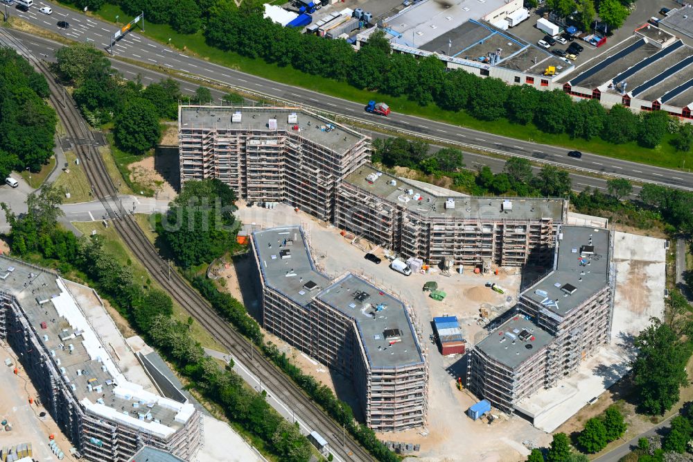 Karlsruhe von oben - Baustelle zum Neubau einer Mehrfamilienhaus-Wohnanlage August-Klingler-Areal im Ortsteil Daxlanden in Karlsruhe im Bundesland Baden-Württemberg, Deutschland