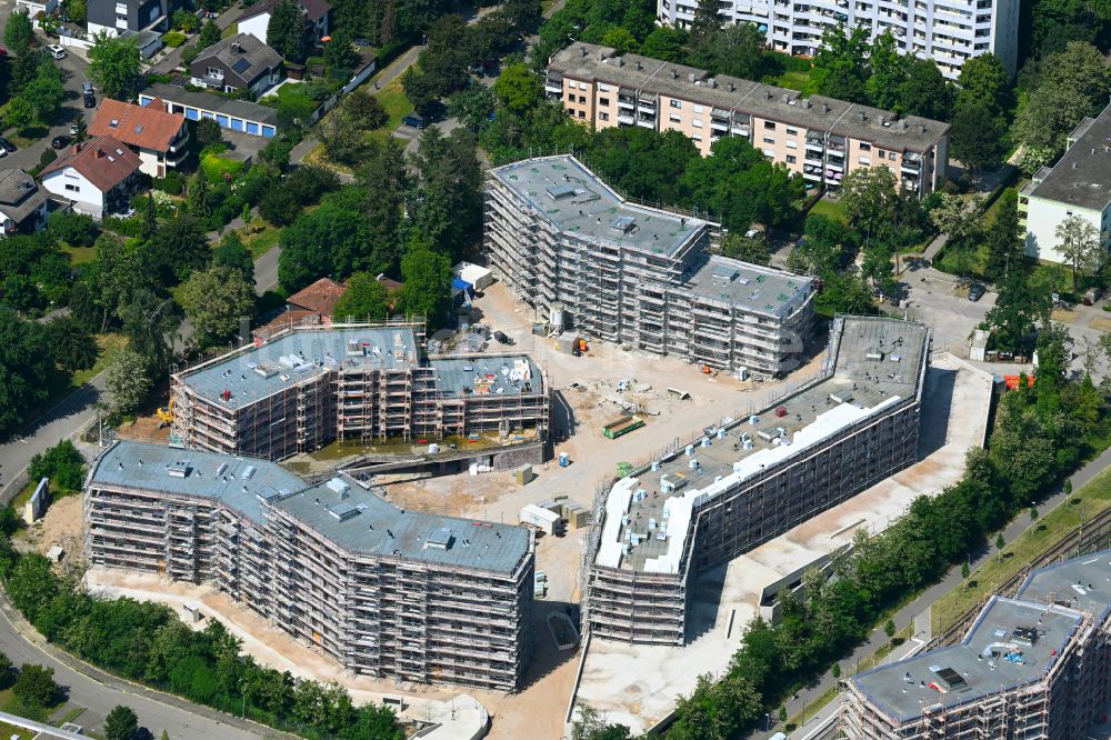 Karlsruhe von oben - Baustelle zum Neubau einer Mehrfamilienhaus-Wohnanlage August-Klingler-Areal im Ortsteil Daxlanden in Karlsruhe im Bundesland Baden-Württemberg, Deutschland