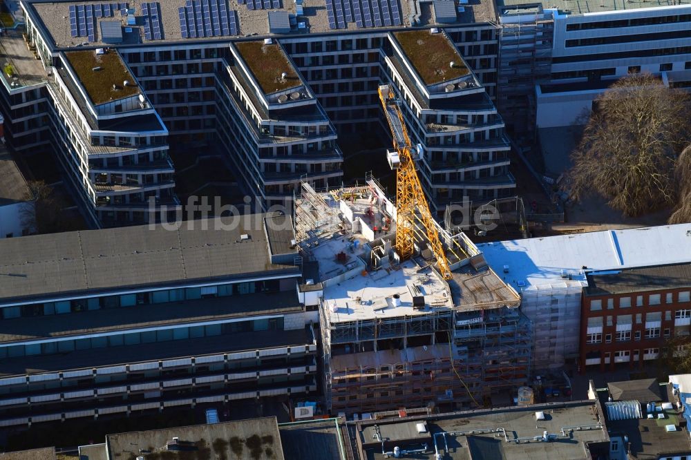 Hamburg aus der Vogelperspektive: Baustelle zum Neubau einer Mehrfamilienhaus-Wohnanlage der Bauplan Nord GmbH & Co. KG in Hamburg, Deutschland