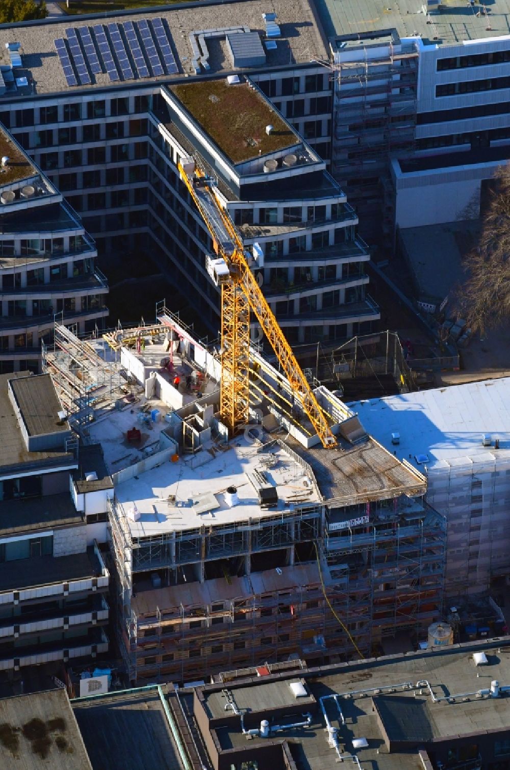 Hamburg aus der Vogelperspektive: Baustelle zum Neubau einer Mehrfamilienhaus-Wohnanlage der Bauplan Nord GmbH & Co. KG in Hamburg, Deutschland