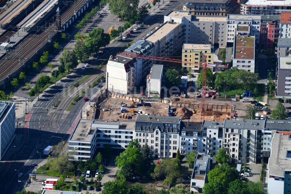 Luftaufnahme Dresden - Baustelle zum Neubau einer Mehrfamilienhaus-Wohnanlage der BAUWI Bau und Beton GmbH in Dresden im Bundesland Sachsen, Deutschland