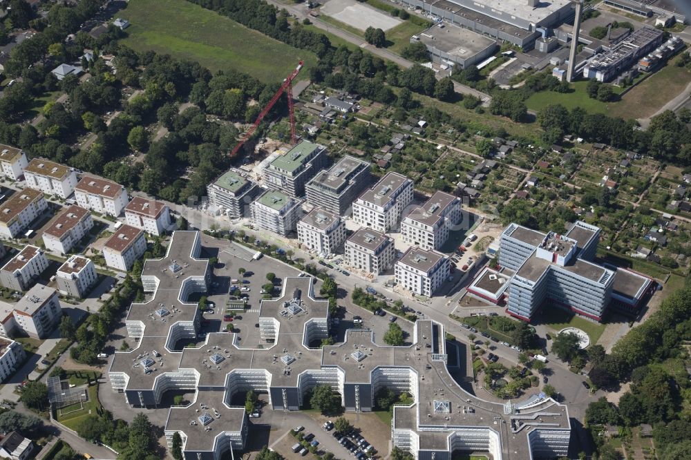 Luftbild Mainz - Baustelle zum Neubau einer Mehrfamilienhaus-Wohnanlage im Bereich der Wilhelm- Theodor- Römheld- Straße in Mainz Weisenau im Bundesland Rheinland-Pfalz