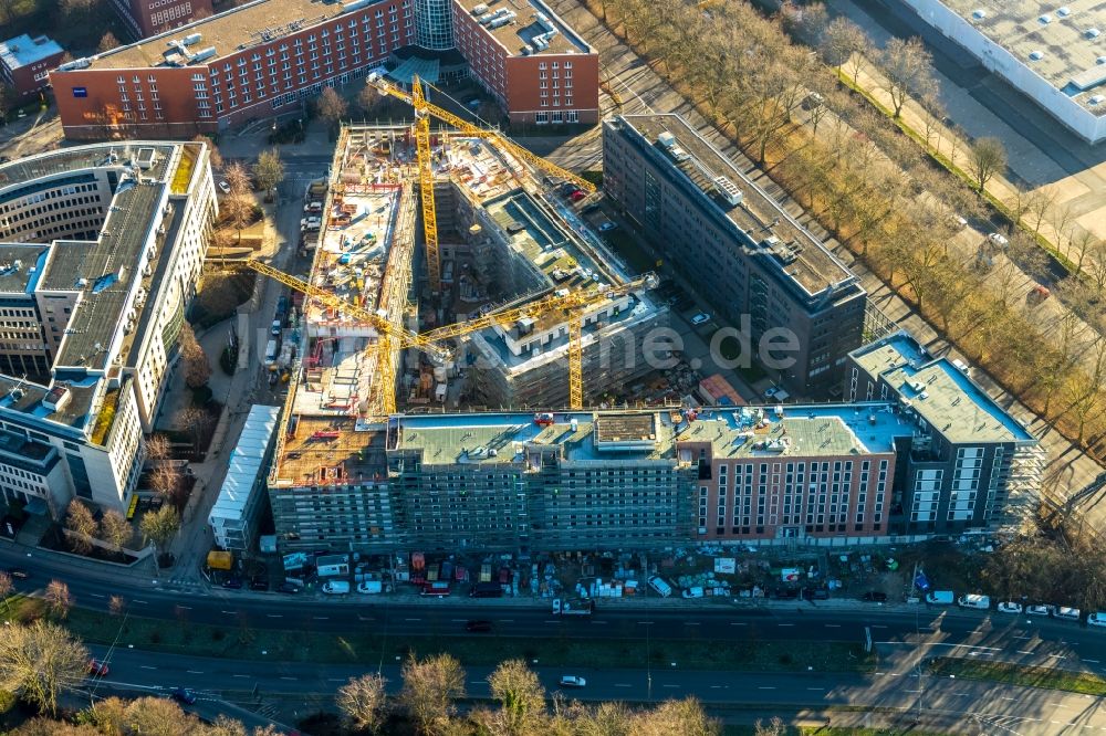 Dortmund von oben - Baustelle zum Neubau einer Mehrfamilienhaus-Wohnanlage Berswordt-Quartier in Dortmund im Bundesland Nordrhein-Westfalen, Deutschland