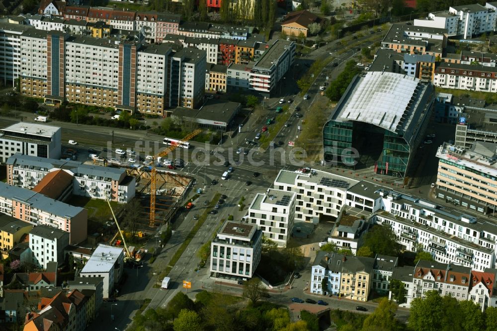 Rostock aus der Vogelperspektive: Baustelle zum Neubau einer Mehrfamilienhaus-Wohnanlage der Bouwfonds IM Deutschland GmbH in Rostock im Bundesland Mecklenburg-Vorpommern, Deutschland