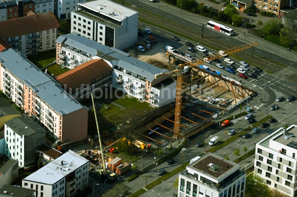 Luftaufnahme Rostock - Baustelle zum Neubau einer Mehrfamilienhaus-Wohnanlage der Bouwfonds IM Deutschland GmbH in Rostock im Bundesland Mecklenburg-Vorpommern, Deutschland