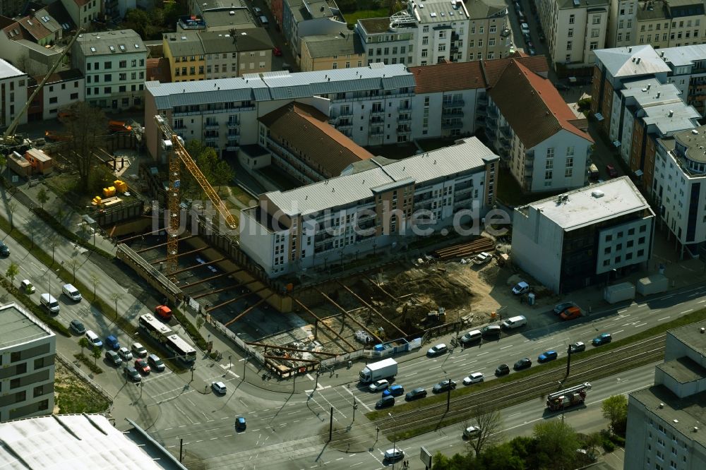 Luftbild Rostock - Baustelle zum Neubau einer Mehrfamilienhaus-Wohnanlage der Bouwfonds IM Deutschland GmbH in Rostock im Bundesland Mecklenburg-Vorpommern, Deutschland