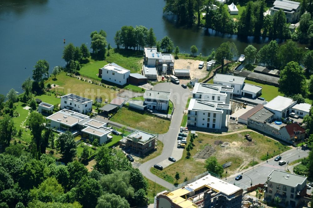 Luftaufnahme Brandenburg an der Havel - Baustelle zum Neubau einer Mehrfamilienhaus-Wohnanlage in Brandenburg an der Havel im Bundesland Brandenburg, Deutschland