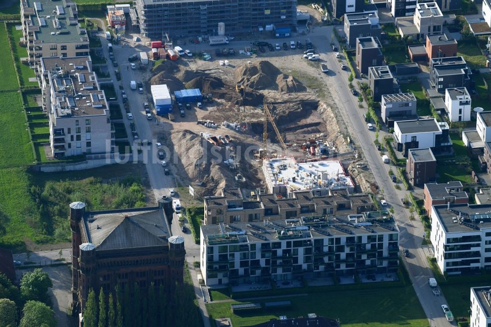 Luftbild Bremen - Baustelle zum Neubau einer Mehrfamilienhaus-Wohnanlage der BREBAU GmbH in Bremen, Deutschland