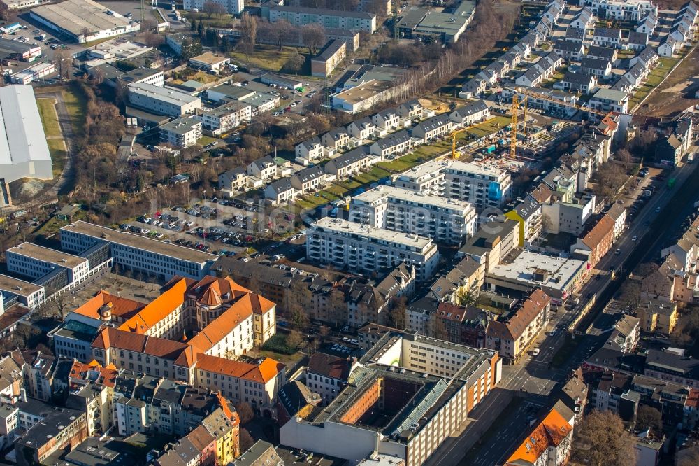 Luftbild Dortmund - Baustelle zum Neubau einer Mehrfamilienhaus-Wohnanlage Bremer Straße - Gerichtstraße in Dortmund im Bundesland Nordrhein-Westfalen