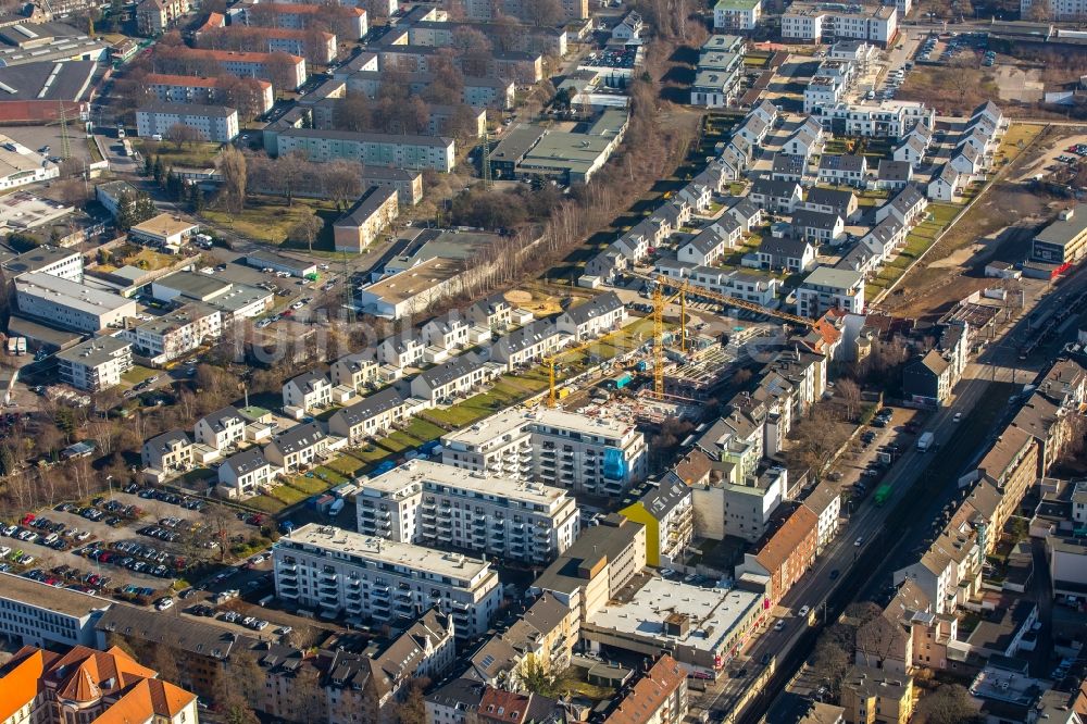 Luftaufnahme Dortmund - Baustelle zum Neubau einer Mehrfamilienhaus-Wohnanlage Bremer Straße - Gerichtstraße in Dortmund im Bundesland Nordrhein-Westfalen