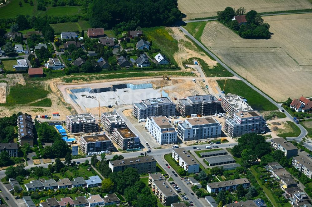 Bielefeld von oben - Baustelle zum Neubau einer Mehrfamilienhaus-Wohnanlage Campus West in Bielefeld im Bundesland Nordrhein-Westfalen, Deutschland