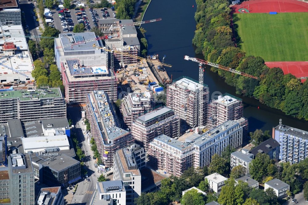 Berlin aus der Vogelperspektive: Baustelle zum Neubau einer Mehrfamilienhaus-Wohnanlage No.1 Charlottenburg in Berlin, Deutschland