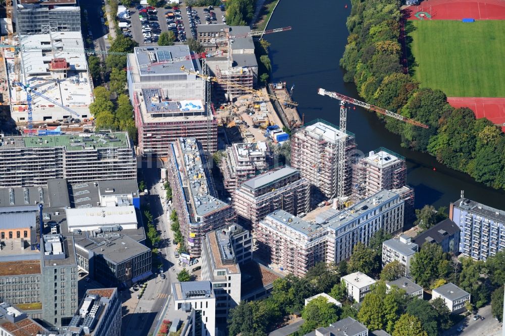 Luftbild Berlin - Baustelle zum Neubau einer Mehrfamilienhaus-Wohnanlage No.1 Charlottenburg in Berlin, Deutschland