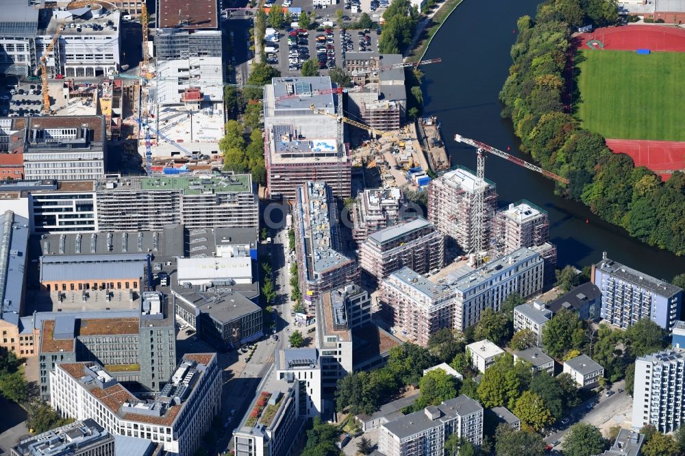 Luftaufnahme Berlin - Baustelle zum Neubau einer Mehrfamilienhaus-Wohnanlage No.1 Charlottenburg in Berlin, Deutschland