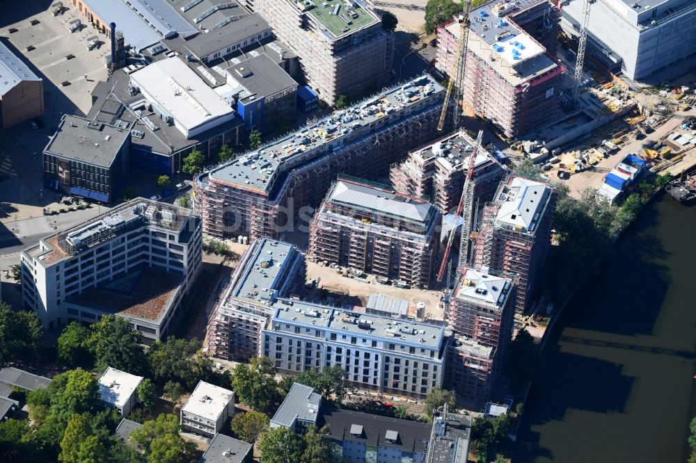 Berlin aus der Vogelperspektive: Baustelle zum Neubau einer Mehrfamilienhaus-Wohnanlage No.1 Charlottenburg in Berlin, Deutschland