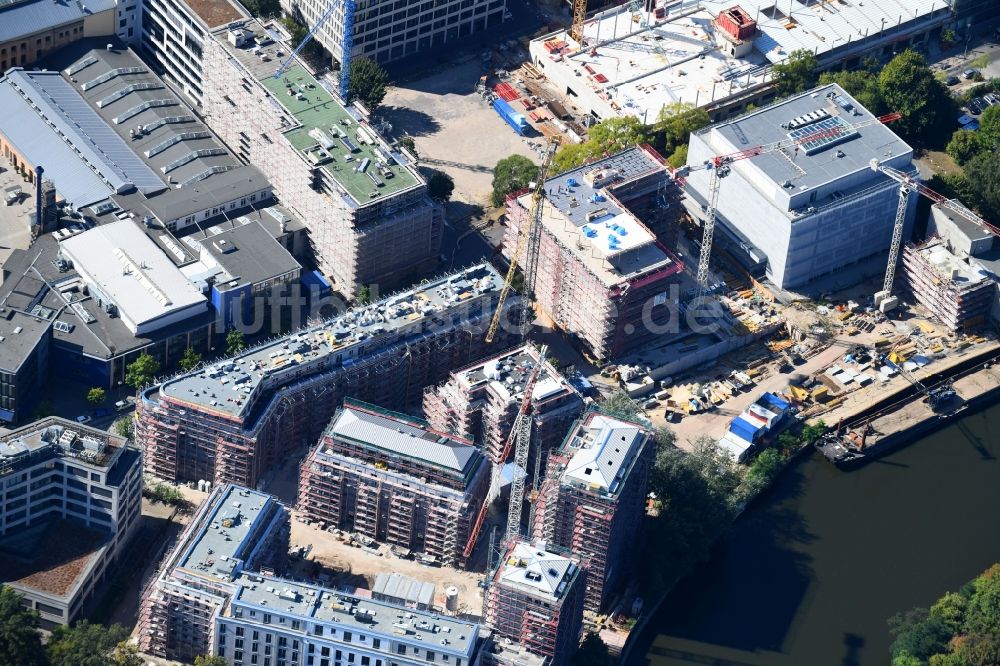 Luftbild Berlin - Baustelle zum Neubau einer Mehrfamilienhaus-Wohnanlage No.1 Charlottenburg in Berlin, Deutschland