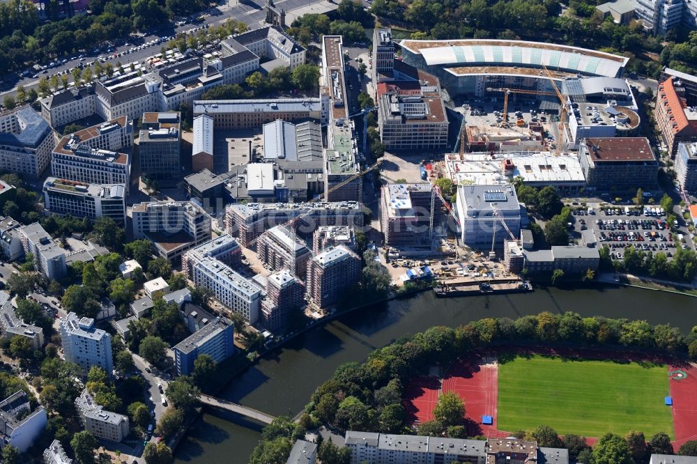 Berlin von oben - Baustelle zum Neubau einer Mehrfamilienhaus-Wohnanlage No.1 Charlottenburg in Berlin, Deutschland