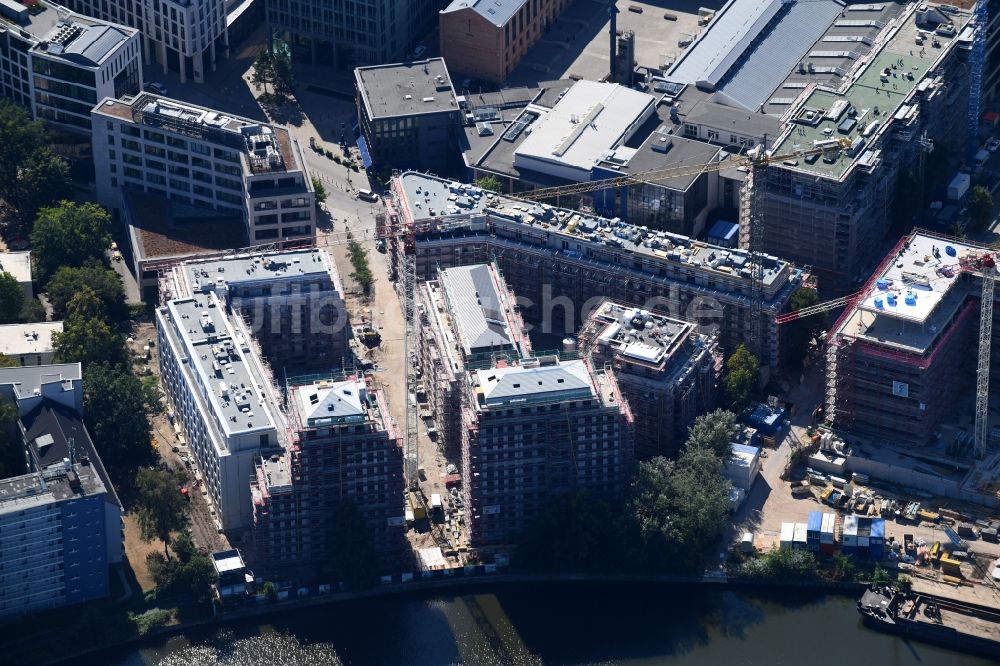 Luftaufnahme Berlin - Baustelle zum Neubau einer Mehrfamilienhaus-Wohnanlage No.1 Charlottenburg in Berlin, Deutschland