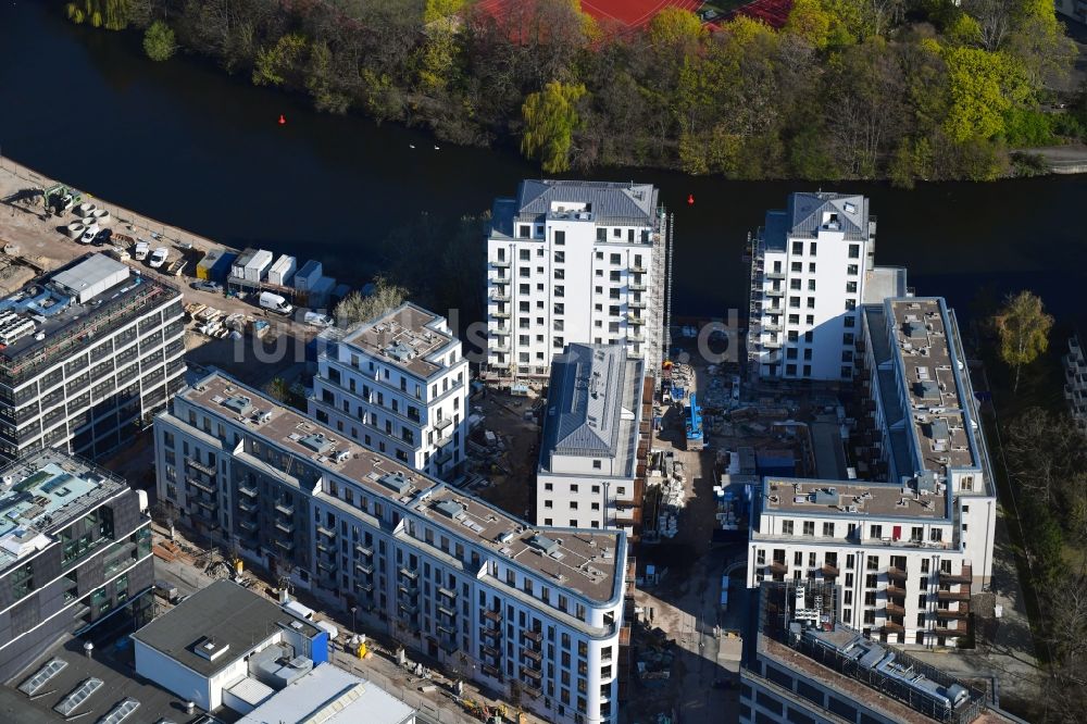 Luftaufnahme Berlin - Baustelle zum Neubau einer Mehrfamilienhaus-Wohnanlage No.1 Charlottenburg in Berlin, Deutschland