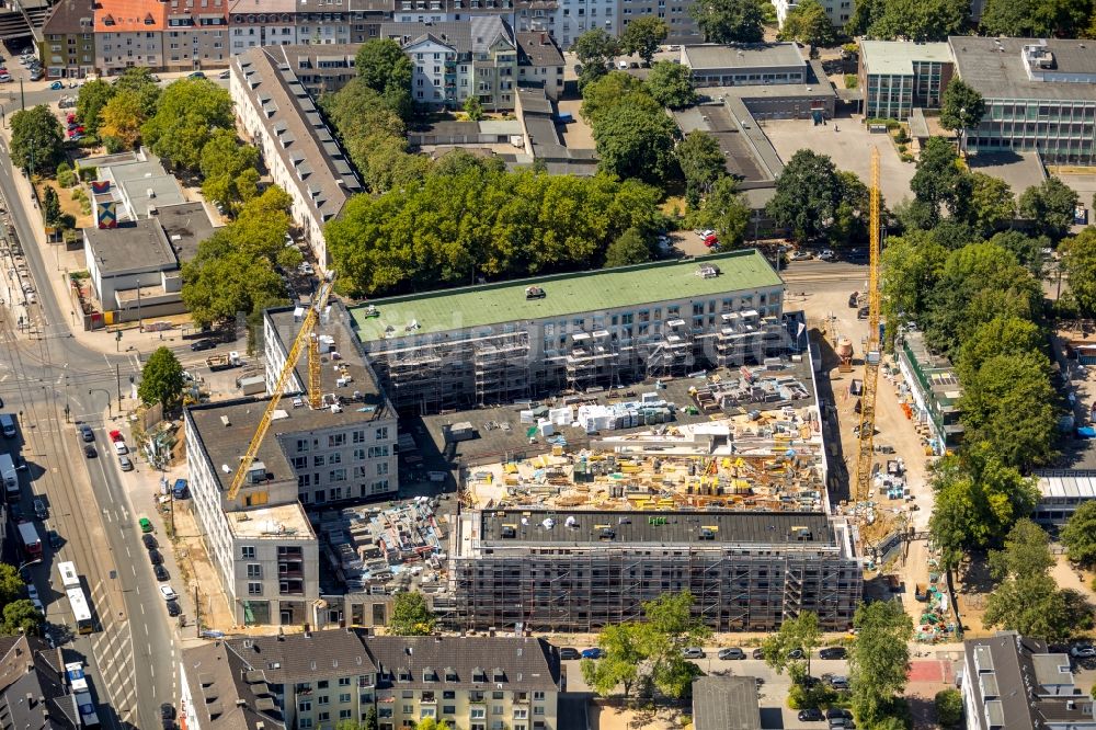 Luftbild Essen - Baustelle zum Neubau einer Mehrfamilienhaus-Wohnanlage „ Cranachhöfe “ in Essen im Bundesland Nordrhein-Westfalen - NRW, Deutschland