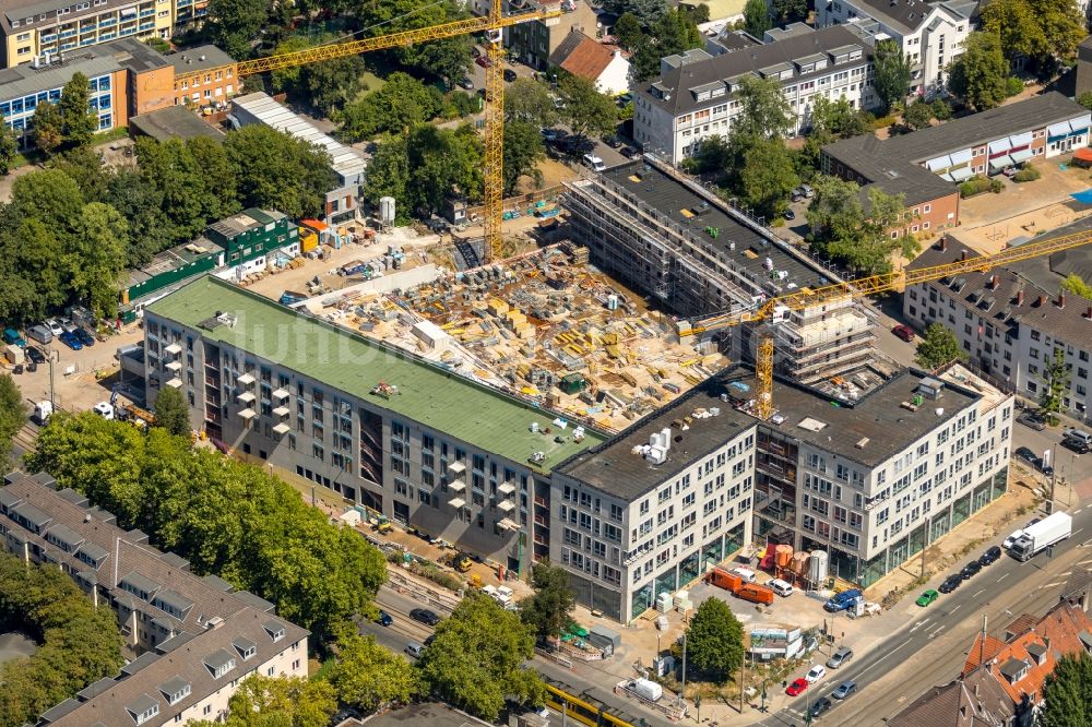 Luftbild Essen - Baustelle zum Neubau einer Mehrfamilienhaus-Wohnanlage „ Cranachhöfe “ in Essen im Bundesland Nordrhein-Westfalen - NRW, Deutschland