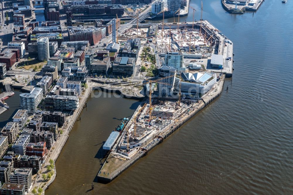 Hamburg aus der Vogelperspektive: Baustelle zum Neubau einer Mehrfamilienhaus-Wohnanlage der DC DEVELOPMENTS GMBH & CO. KG im Ortsteil HafenCity in Hamburg, Deutschland