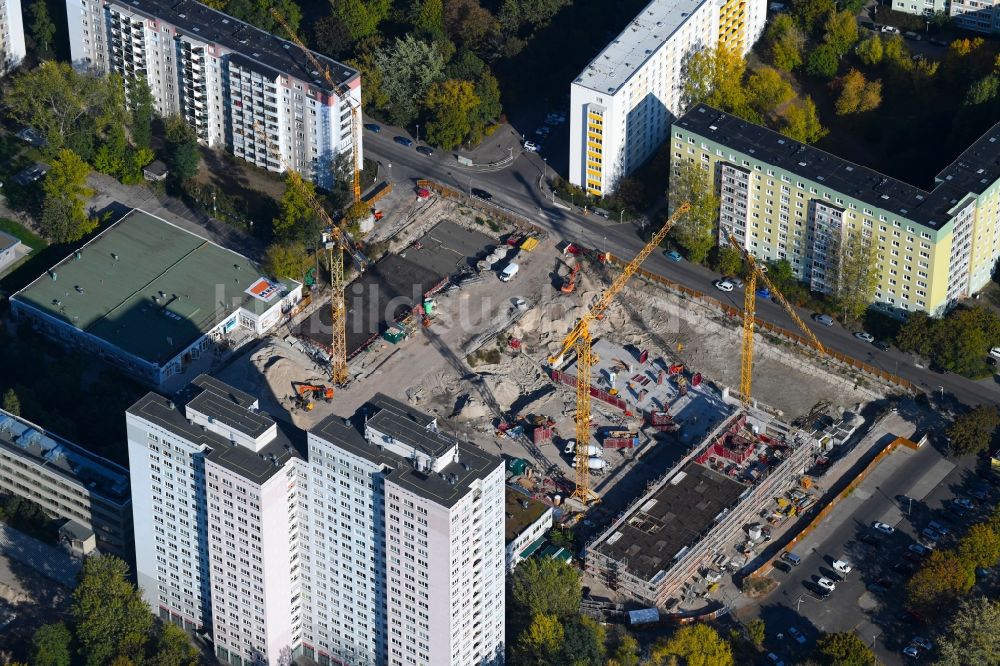 Luftaufnahme Berlin - Baustelle zum Neubau einer Mehrfamilienhaus-Wohnanlage Dolgensee-Center Lichtenberg in Berlin, Deutschland