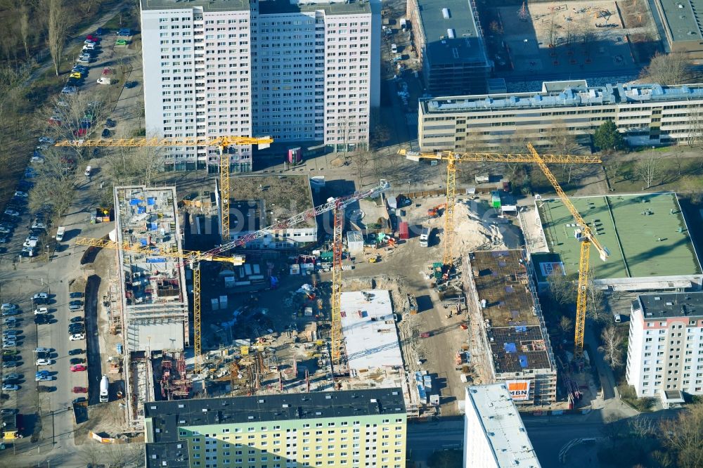 Luftaufnahme Berlin - Baustelle zum Neubau einer Mehrfamilienhaus-Wohnanlage Dolgensee-Center Lichtenberg in Berlin, Deutschland