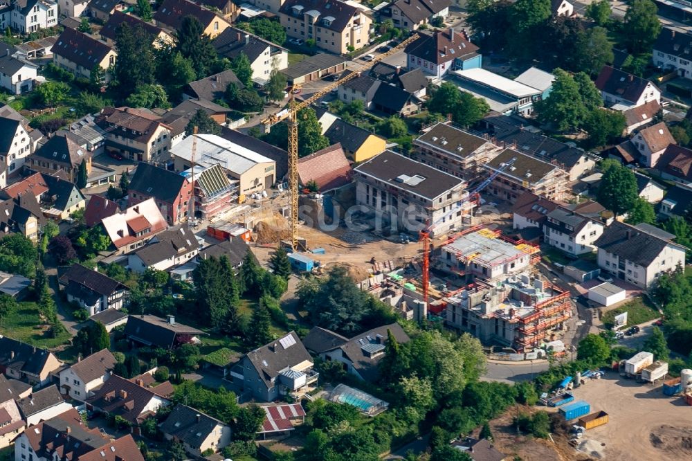 Luftbild Ehrenkirchen - Baustelle zum Neubau einer Mehrfamilienhaus-Wohnanlage in Ehrenkirchen im Bundesland Baden-Württemberg, Deutschland