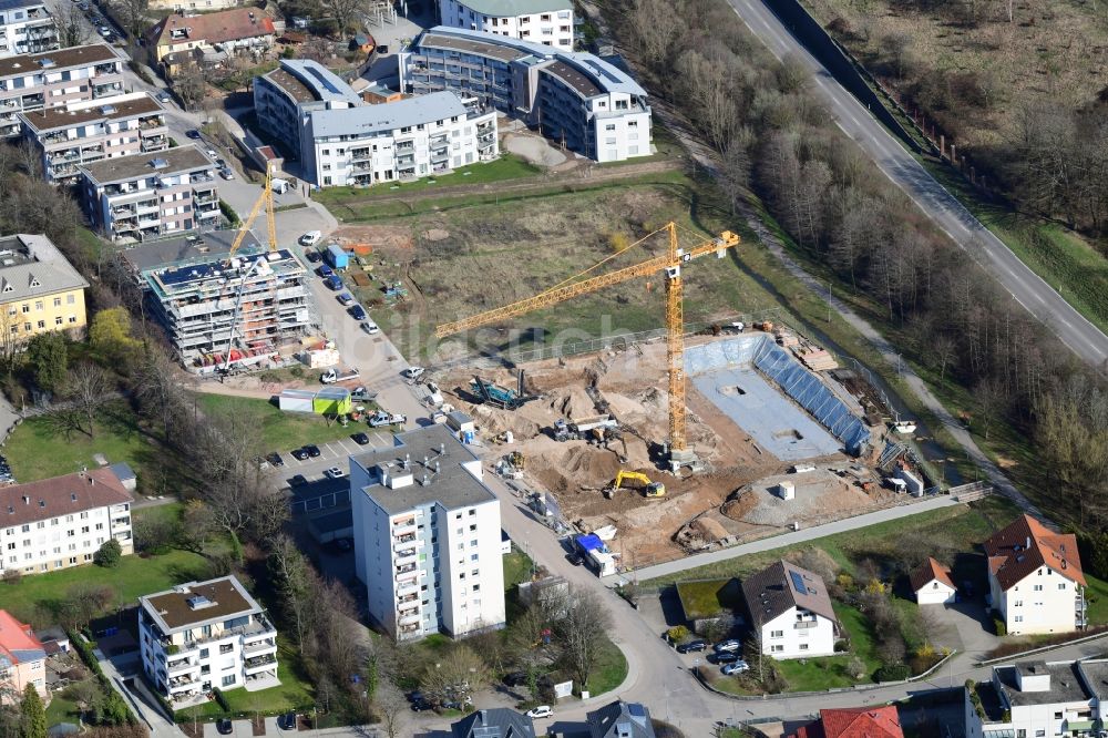 Luftbild Schopfheim - Baustelle zum Neubau einer Mehrfamilienhaus-Wohnanlage Am Eisweiher in Schopfheim im Bundesland Baden-Württemberg, Deutschland