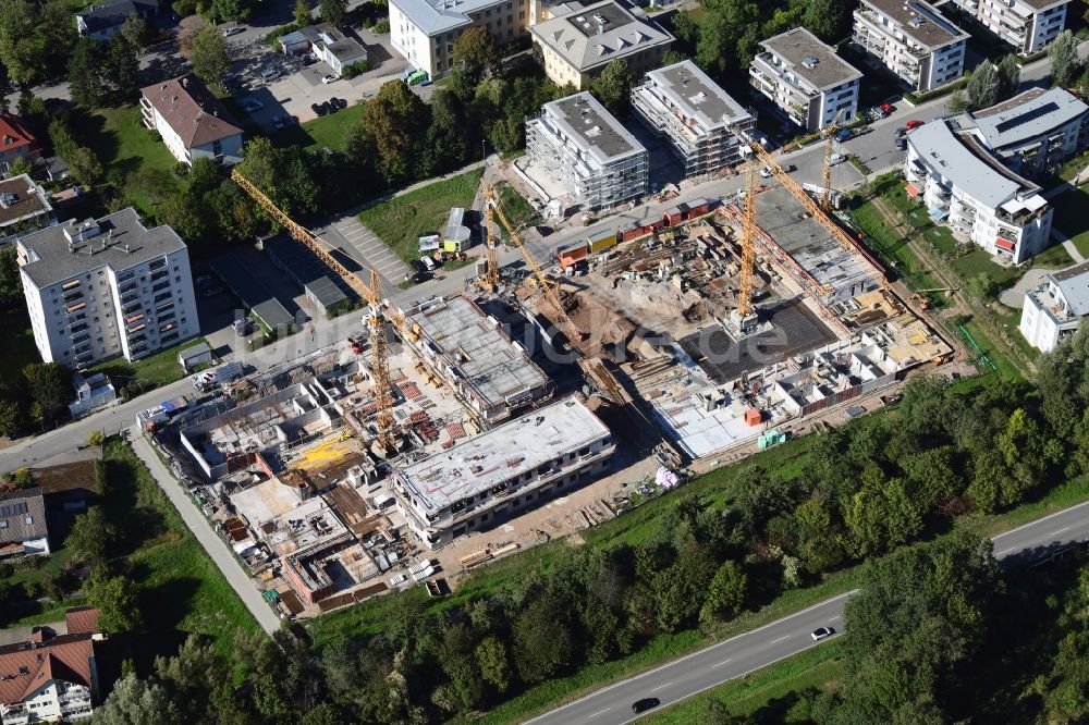 Schopfheim aus der Vogelperspektive: Baustelle zum Neubau einer Mehrfamilienhaus-Wohnanlage Am Eisweiher in Schopfheim im Bundesland Baden-Württemberg, Deutschland