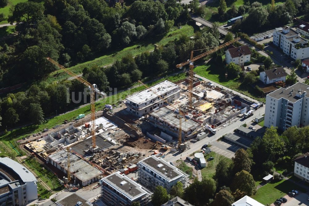 Luftaufnahme Schopfheim - Baustelle zum Neubau einer Mehrfamilienhaus-Wohnanlage Am Eisweiher in Schopfheim im Bundesland Baden-Württemberg, Deutschland