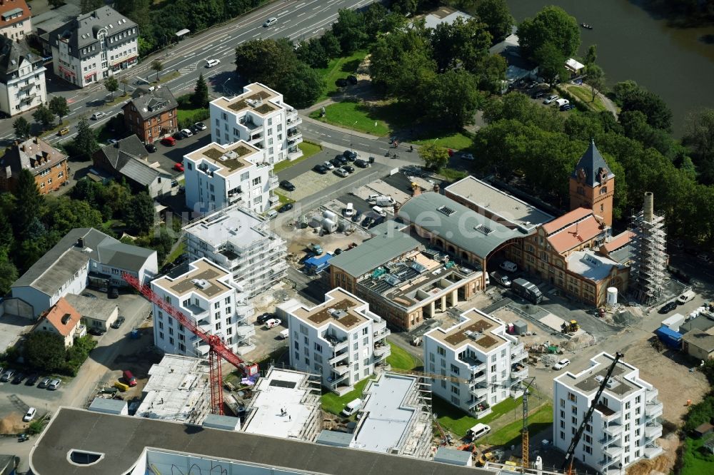 Gießen aus der Vogelperspektive: Baustelle zum Neubau einer Mehrfamilienhaus-Wohnanlage entlang der Rodheimer Straße - Henriette-Hezel-Straße in Gießen im Bundesland Hessen, Deutschland