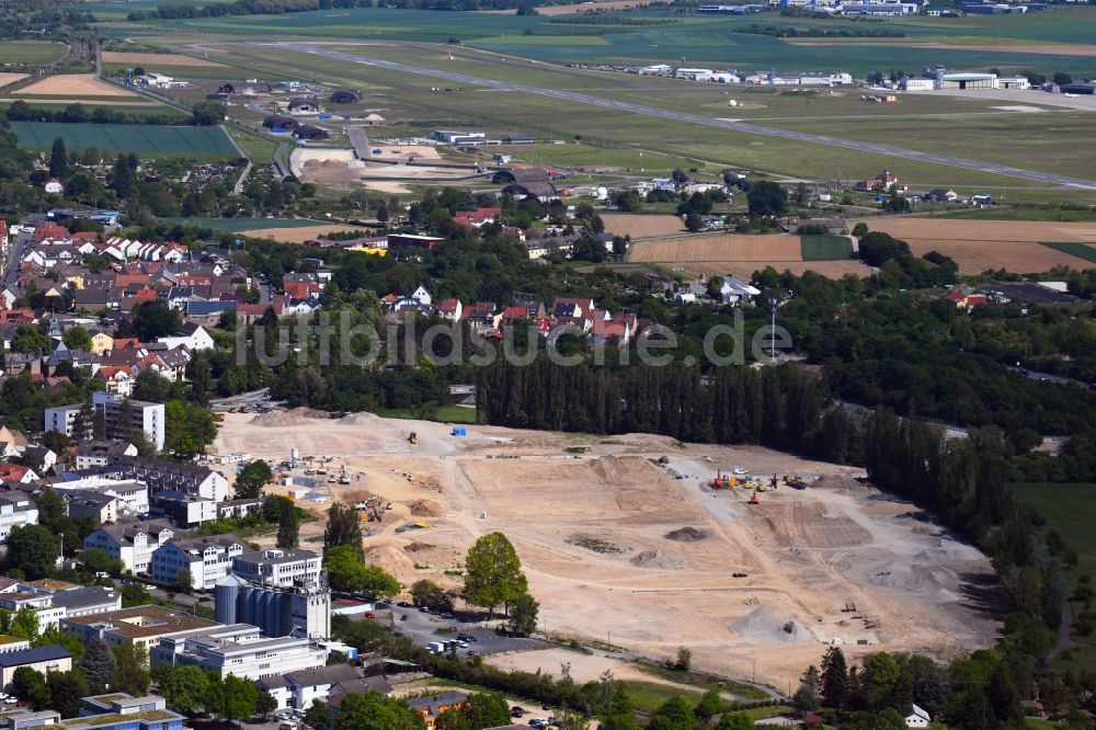 Luftbild Wiesbaden - Baustelle zum Neubau einer Mehrfamilienhaus-Wohnanlage Erbenheim Süd in Wiesbaden im Bundesland Hessen, Deutschland