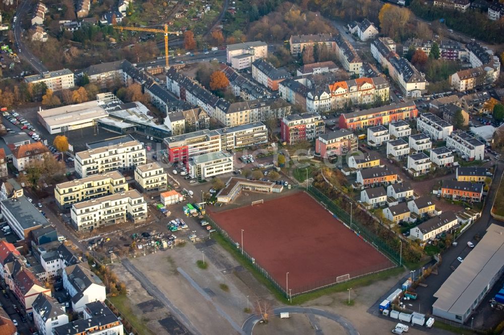 Luftaufnahme Essen - Baustelle zum Neubau einer Mehrfamilienhaus-Wohnanlage in Essen im Bundesland Nordrhein-Westfalen