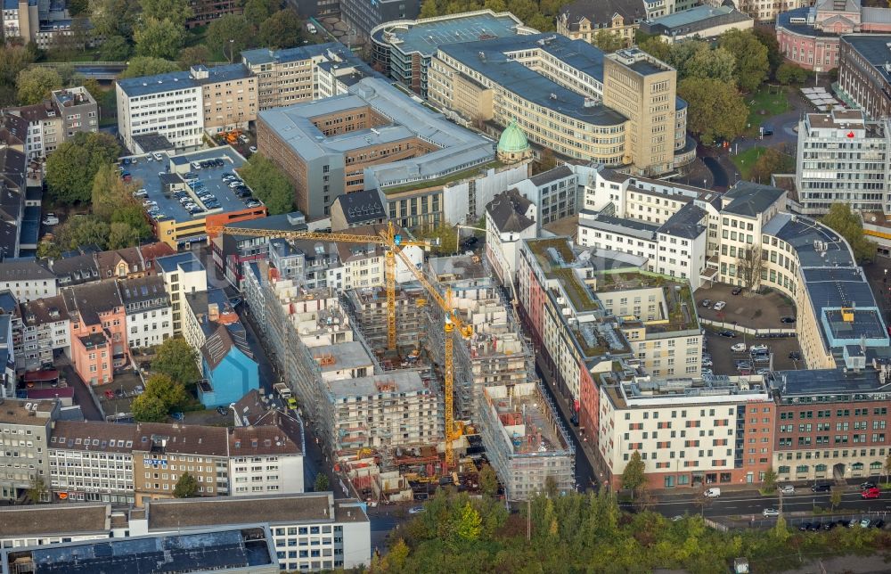 Luftaufnahme Essen - Baustelle zum Neubau einer Mehrfamilienhaus-Wohnanlage in Essen im Bundesland Nordrhein-Westfalen