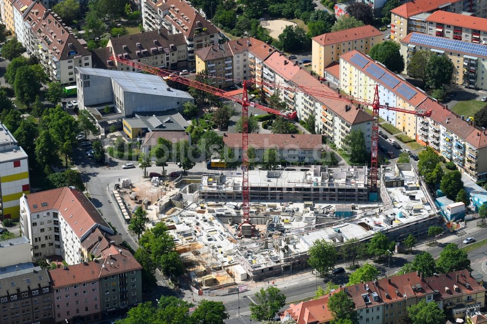 Luftaufnahme Nürnberg - Baustelle zum Neubau einer Mehrfamilienhaus-Wohnanlage EUROPAN 12 in Nürnberg im Bundesland Bayern, Deutschland