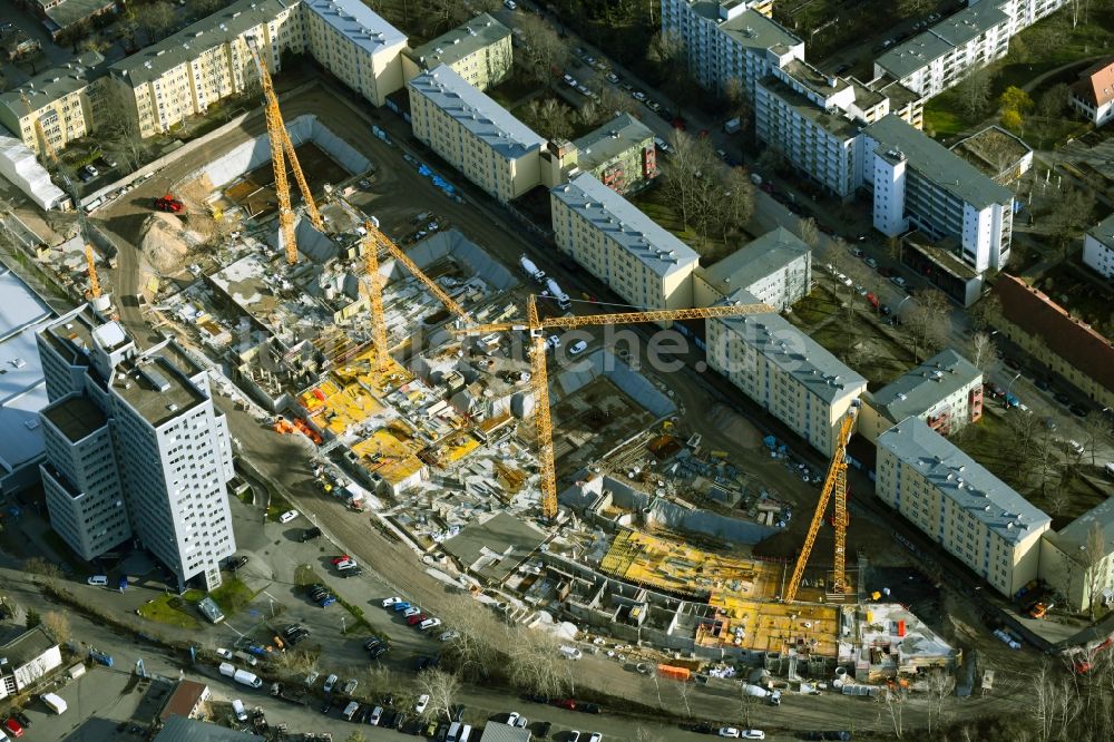 Berlin von oben - Baustelle zum Neubau einer Mehrfamilienhaus-Wohnanlage Eythstraße Ecke Bessemerstraße im Ortsteil Schöneberg in Berlin, Deutschland