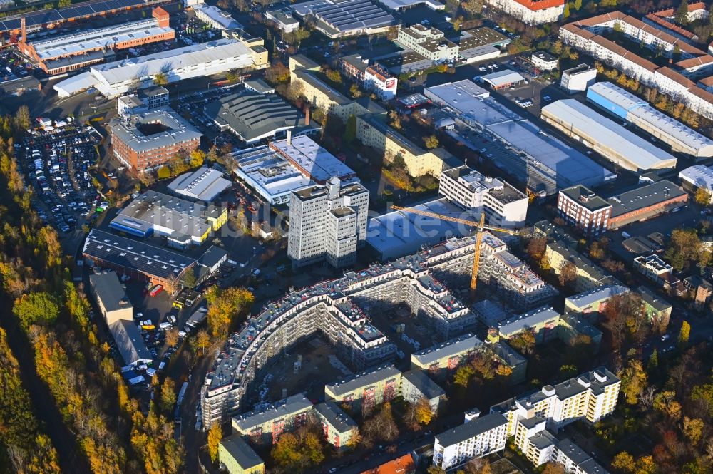 Berlin von oben - Baustelle zum Neubau einer Mehrfamilienhaus-Wohnanlage Eythstraße Ecke Bessemerstraße im Ortsteil Schöneberg in Berlin, Deutschland