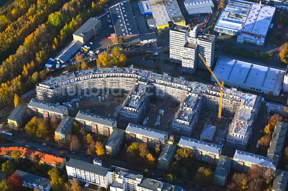 Luftbild Berlin - Baustelle zum Neubau einer Mehrfamilienhaus-Wohnanlage Eythstraße Ecke Bessemerstraße im Ortsteil Schöneberg in Berlin, Deutschland